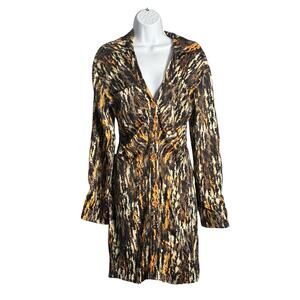 Nanushka Zada Abstract Print Mini Shirtdress Size Medium
